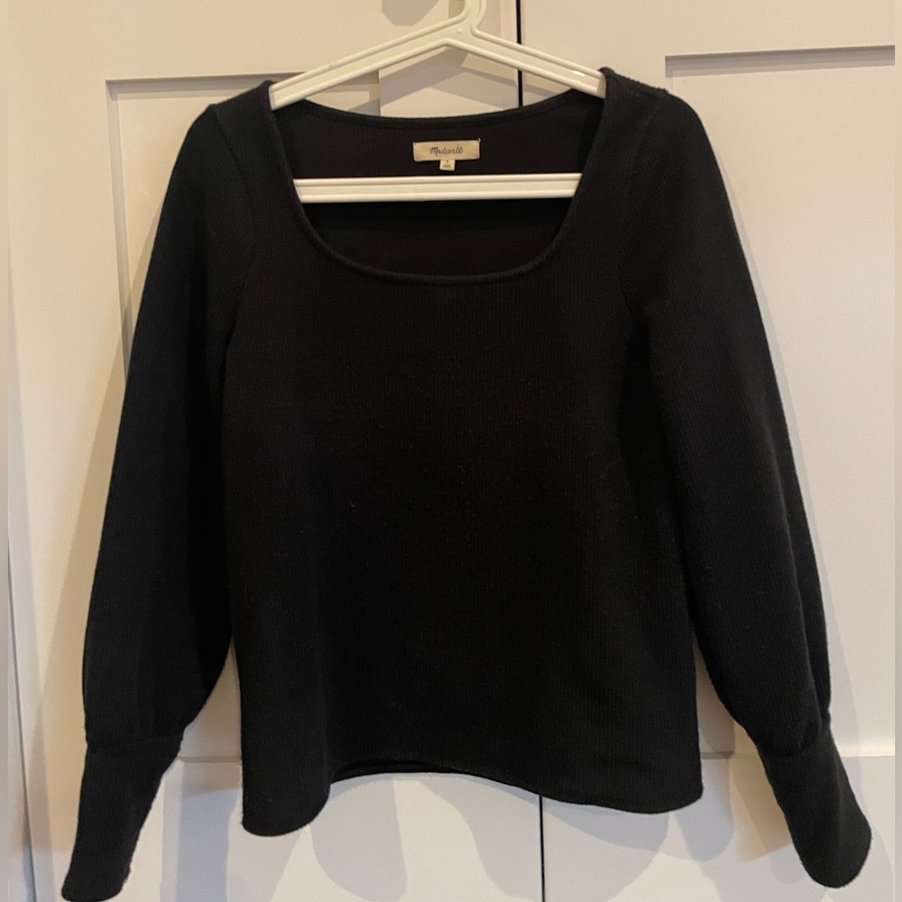 Madewell black ribbed sweater
